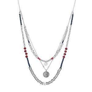 Beautiful Red, Blue, and Silver Necklace